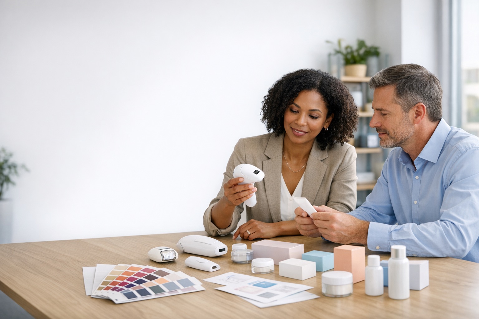 OEM project consultation with a hair removal buyer